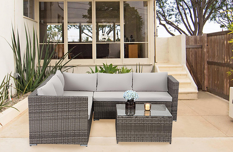wicker patio patio sectional sofa set 1 buyer