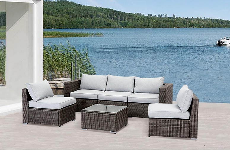 Patio Summer Garden Sectional Wicker Leisure Rattan Sofa Set Furniture for Party People Gathering Usage