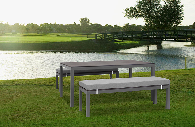Outdoor aluminum garden dining set coffee table with chair