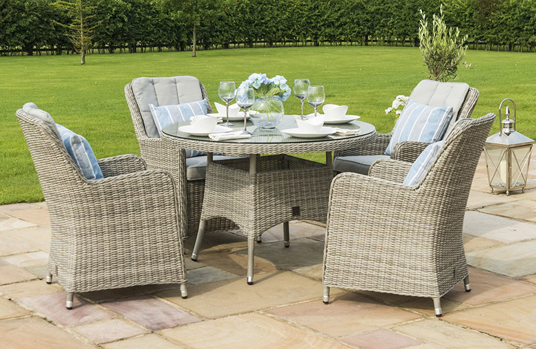 Oxford 4 Seat Round Dining Set and Venice Chairs
