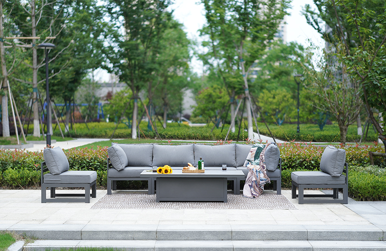 High Quality aluminum sofa set with rising table